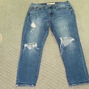 Gap 1969 Jeans Womens Best Girlfriend Distressed Stretch Size 27 Blue Denim
